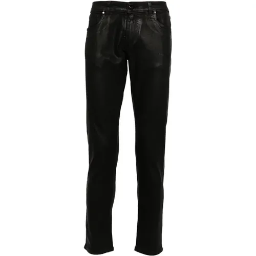 Denim Coated Tapered Leg Jeans , male, Sizes: W34, W33 - Salvatore Santoro - Modalova