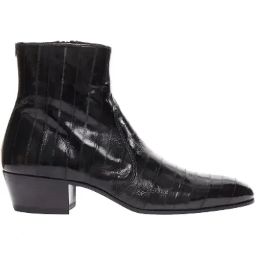 Pre-owned Leather boots , male, Sizes: 10 1/2 UK - Yves Saint Laurent Vintage - Modalova