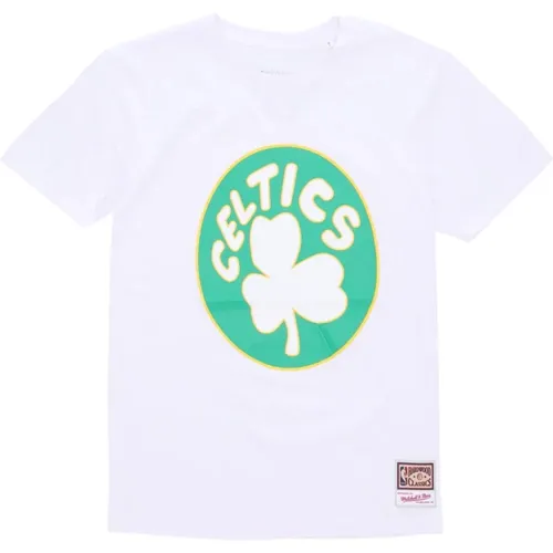 Boston Celtics Logo Tee Hardwood Classics , Herren, Größe: S - Mitchell & Ness - Modalova