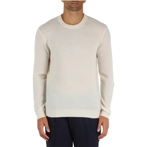 Merino Alpaka Wolle Logo bestickter Pullover , Herren, Größe: M - Sun68 - Modalova