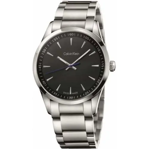 Bold Quartz Watch with Black Dial and Silver Steel Strap , female, Sizes: ONE SIZE - Calvin Klein - Modalova
