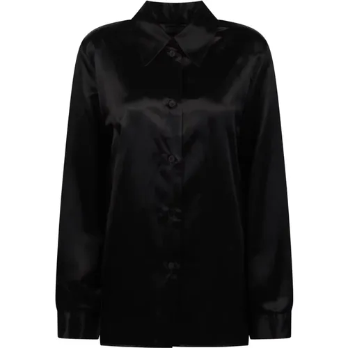 Satin Box-Pressed Shirt with Modern Edge , female, Sizes: S - Jil Sander - Modalova