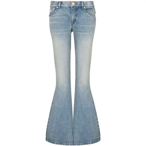 Western low-rise bootcut denim jeans , female, Sizes: 2XS - Balmain - Modalova