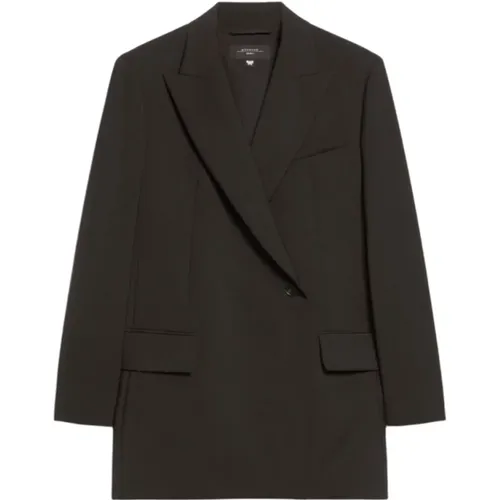 Schwarzer doppelreihiger Wollblazer , Damen, Größe: XS - Max Mara Weekend - Modalova