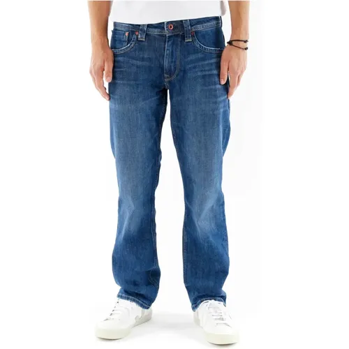 Kingston Zip Straight Fit Mid Waist Jeans , Herren, Größe: W32 L32 - Pepe Jeans - Modalova