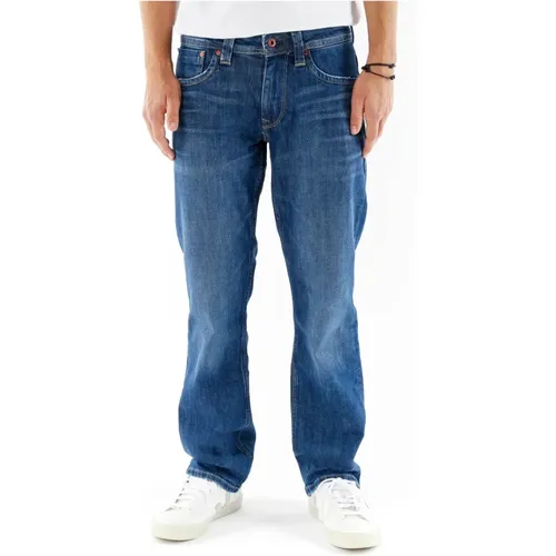 Kingston Zip Straight Fit Mid Waist Jeans , Herren, Größe: W34 L34 - Pepe Jeans - Modalova