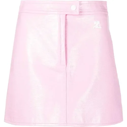 Crinkled A-Line Skirt in Designer , female, Sizes: M - Courrèges - Modalova