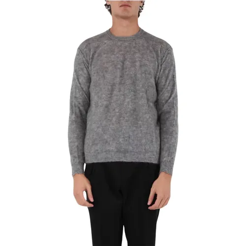 Kid Mohair Ribbed Sweater , male, Sizes: XL - Roberto Collina - Modalova