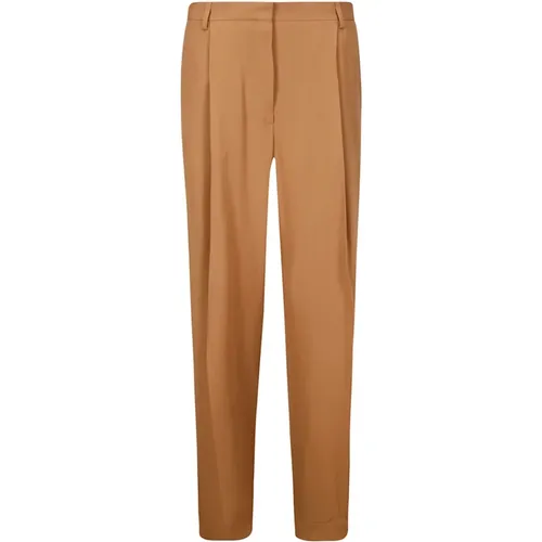 Braune Straight Hose mit Frontstreifen - Dries Van Noten - Modalova