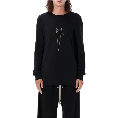 Geometric Graphic Pentagram T-Shirt , male, Sizes: L, M - Rick Owens - Modalova