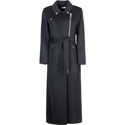 Wool Maxi Coat with Decorative Zip , female, Sizes: L - P.a.r.o.s.h. - Modalova