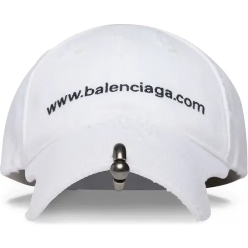 Weiße bestickte Logo-Kappe - Balenciaga - Modalova