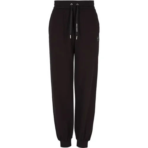 Schwarze Sweatpants Regular Fit Elastischer Bund - Armani Exchange - Modalova