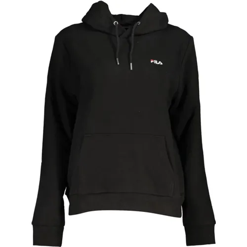 Schwarzer Baumwollkapuzenpullover , Damen, Größe: M - Fila - Modalova