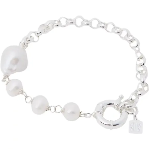 Perlenkette Armband Handgefertigt Logo-Plakette , Damen, Größe: ONE Size - Pearl Octopuss.y - Modalova