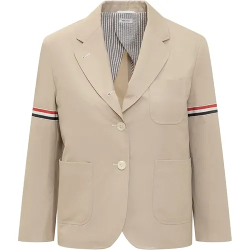 Waterproof Cropped Sport Coat Trench Coats , female, Sizes: XS - Thom Browne - Modalova