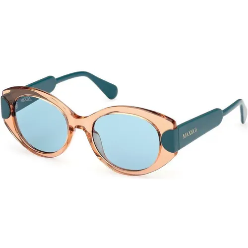Damen Oval Sonnenbrille Transparent Glänzend - Max & Co - Modalova