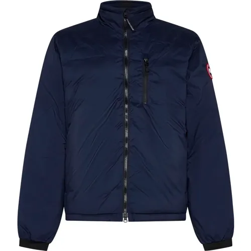 Navy Padded Detachable Hood Jacket , male, Sizes: L - Canada Goose - Modalova