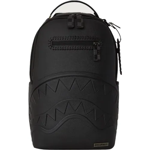 Kerngeprägter Schwarzkaro-Leder-Rucksack - SPRAYGROUND - Modalova