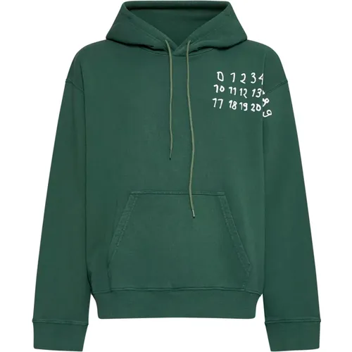 Cotton Hoodie with Logo Print , male, Sizes: S, M, L - MM6 Maison Margiela - Modalova