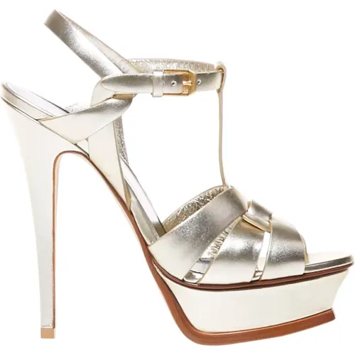 Silver Sandals Elevate Style Comfort , female, Sizes: 7 UK - Saint Laurent - Modalova