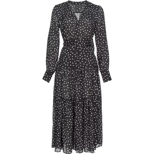 Long polka-dot shirt dress , female, Sizes: 2XS - pinko - Modalova