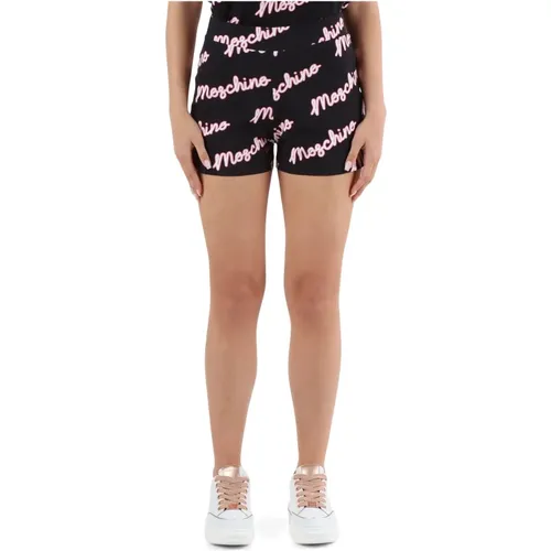 Stretch Baumwolle Logo Sport Shorts , Damen, Größe: M - Moschino - Modalova