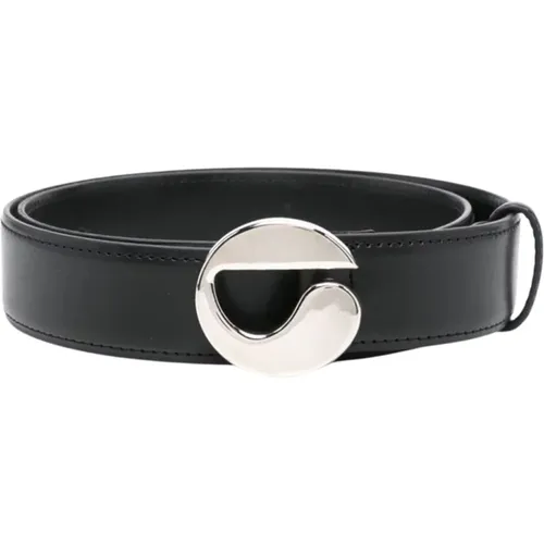 Leather Belt with Silver Buckle , female, Sizes: M, L, XS, S - Coperni - Modalova