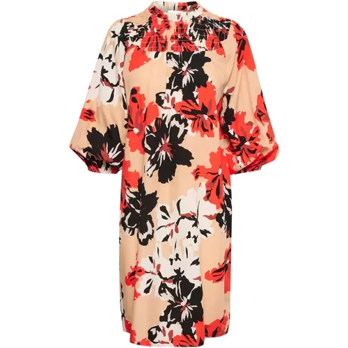 Floral Print Short Dress with Puff Sleeves , female, Sizes: XS - InWear - Modalova