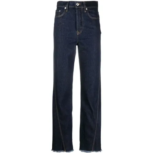 Navy Frayed-edge Straight-leg Jeans , Damen, Größe: S - Lanvin - Modalova