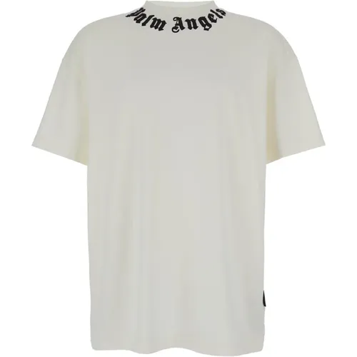 Neck Logo Tee T-shirts Polos , male, Sizes: M, L, S - Palm Angels - Modalova