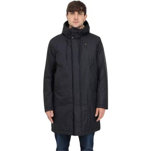 Langer Herren Parka mit Kapuze - Blauer - Modalova