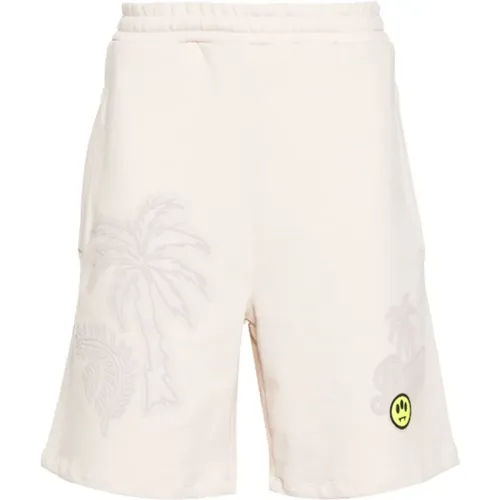 D Palm Print Bermuda Shorts , male, Sizes: L, S, M - Barrow - Modalova