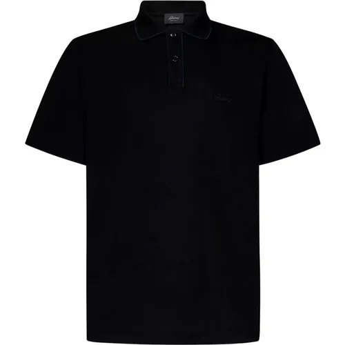 Schwarzes Poloshirt mit Logo-Stickerei , Herren, Größe: 2XL - Brioni - Modalova