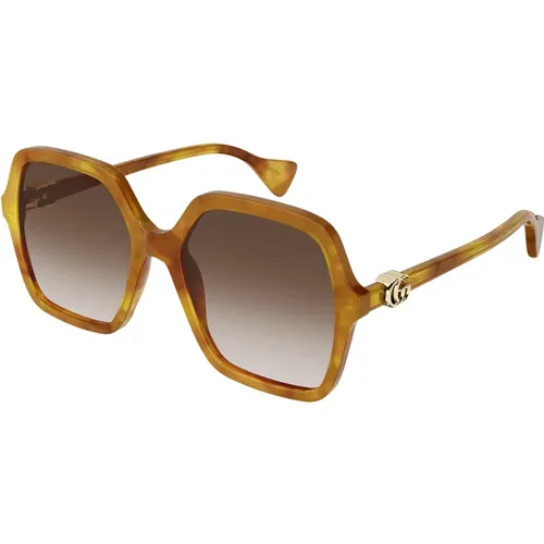 Braun Shaded Sonnenbrille Gg1072S Stil,Stilvolle Sonnenbrille GG1072S,Sonnenbrille Gg1072S - Gucci - Modalova
