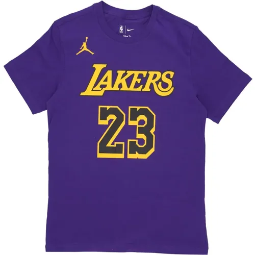 Lebron James Statement Tee Los Angeles Lakers , Herren, Größe: L - Jordan - Modalova