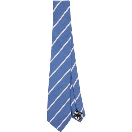 Blue Stripe Men's Tie , male, Sizes: ONE SIZE - PS By Paul Smith - Modalova