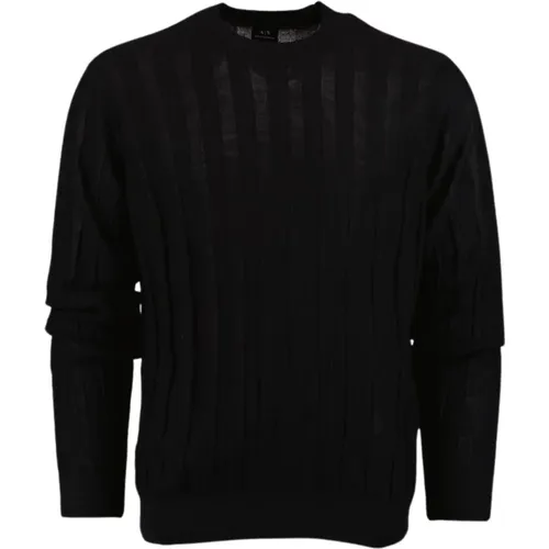 Schwarzer Pullover Stilvolles Modell , Herren, Größe: S - Armani Exchange - Modalova