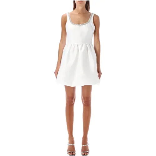 Weißes Diamant Mini Kleid Aw24 , Damen, Größe: XS - Self Portrait - Modalova