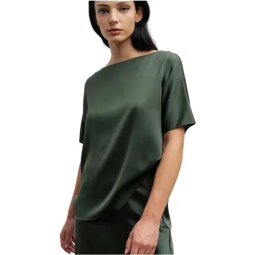 Yoli silk blouse army , Damen, Größe: XL - Ahlvar Gallery - Modalova