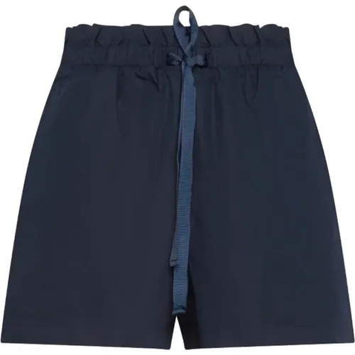 Dunkelblaue Elastische Taille Bermuda Shorts , Damen, Größe: L - Sun68 - Modalova