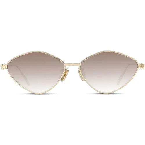 Glänzende goldene ovale Metallsonnenbrille , Damen, Größe: ONE Size - Givenchy - Modalova