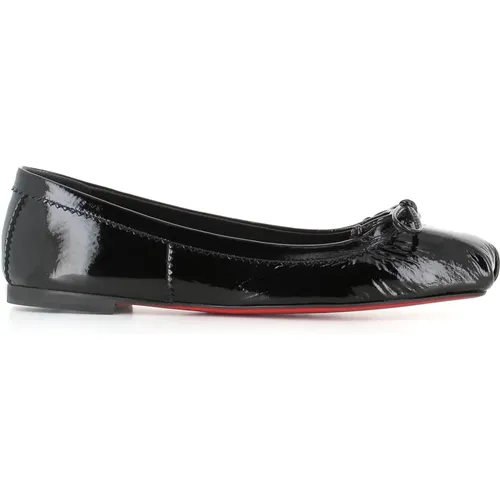 Schwarze flache Ballerinas mit Schleife - Christian Louboutin - Modalova