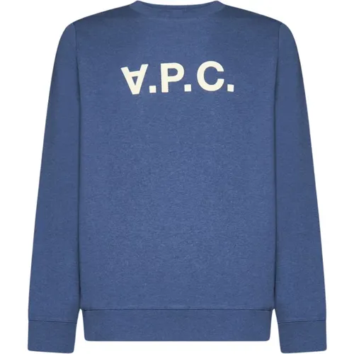 Rundhals Sweatshirt Indigo Blau , Herren, Größe: S - A.p.c. - Modalova