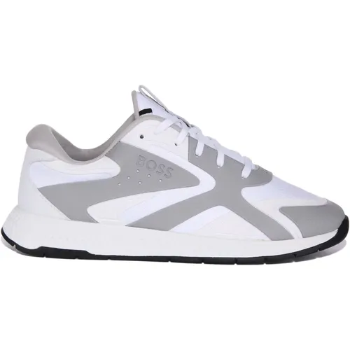 Sporty Titanium Runner in White Grey , male, Sizes: 11 UK, 9 UK, 7 UK, 12 UK, 10 UK, 8 UK - Boss - Modalova