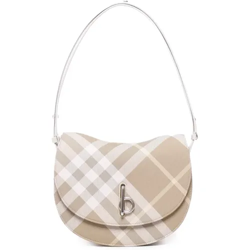 Flax Shoulder Bag with B-Shaped Closure , female, Sizes: ONE SIZE - Burberry - Modalova