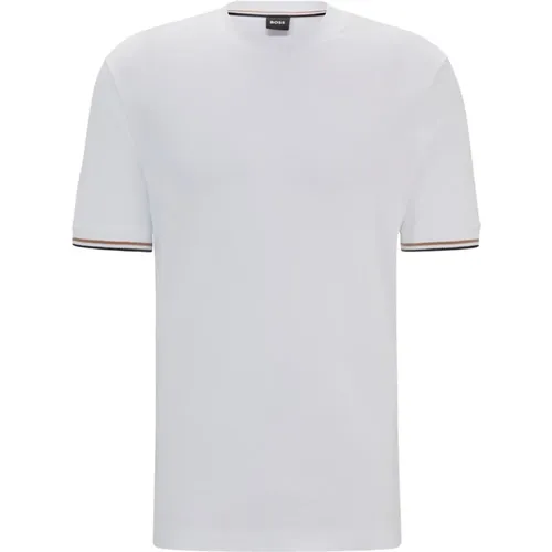 Mens Regular Fit T-shirt with Brand Stripes , male, Sizes: XL, 2XL, 3XL, S, L, M - Hugo Boss - Modalova
