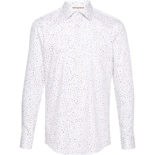 Cotton Shirt with H-Hank Design , male, Sizes: 3XL, L, 2XL, 4XL - Hugo Boss - Modalova