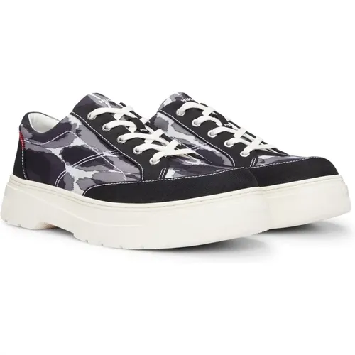 Black Sneaker Business Lace-up Shoe , male, Sizes: 11 UK, 8 UK, 9 UK, 10 UK, 7 UK - Hugo Boss - Modalova