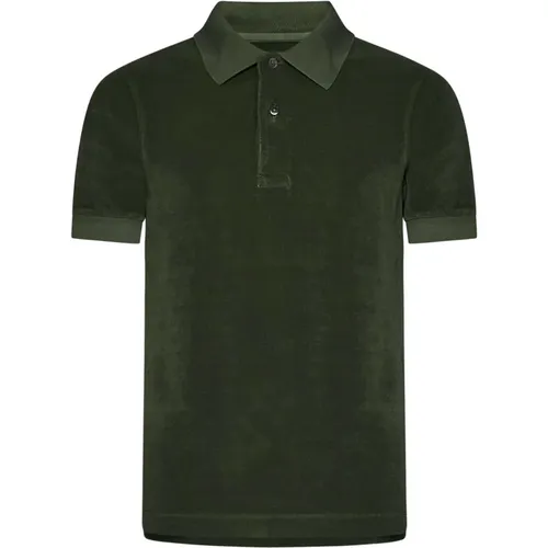Polo Shirt Embroidered Logo , male, Sizes: M - Tom Ford - Modalova